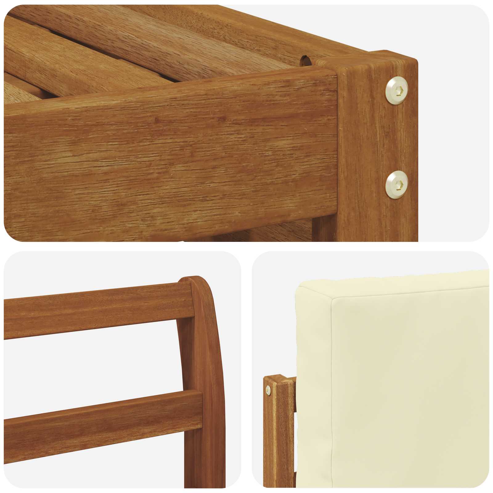 Setovi sofa 8 pcs Prirodna i krem Čvrsto drvo akacije
