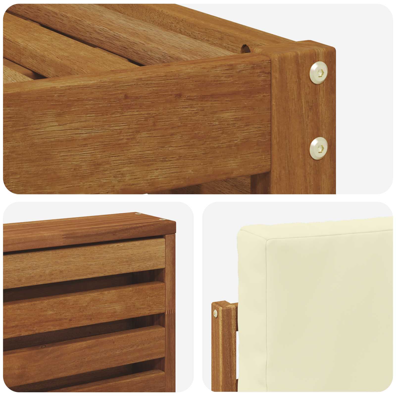 Setovi sofa 8 pcs Prirodna i krem Čvrsto drvo akacije
