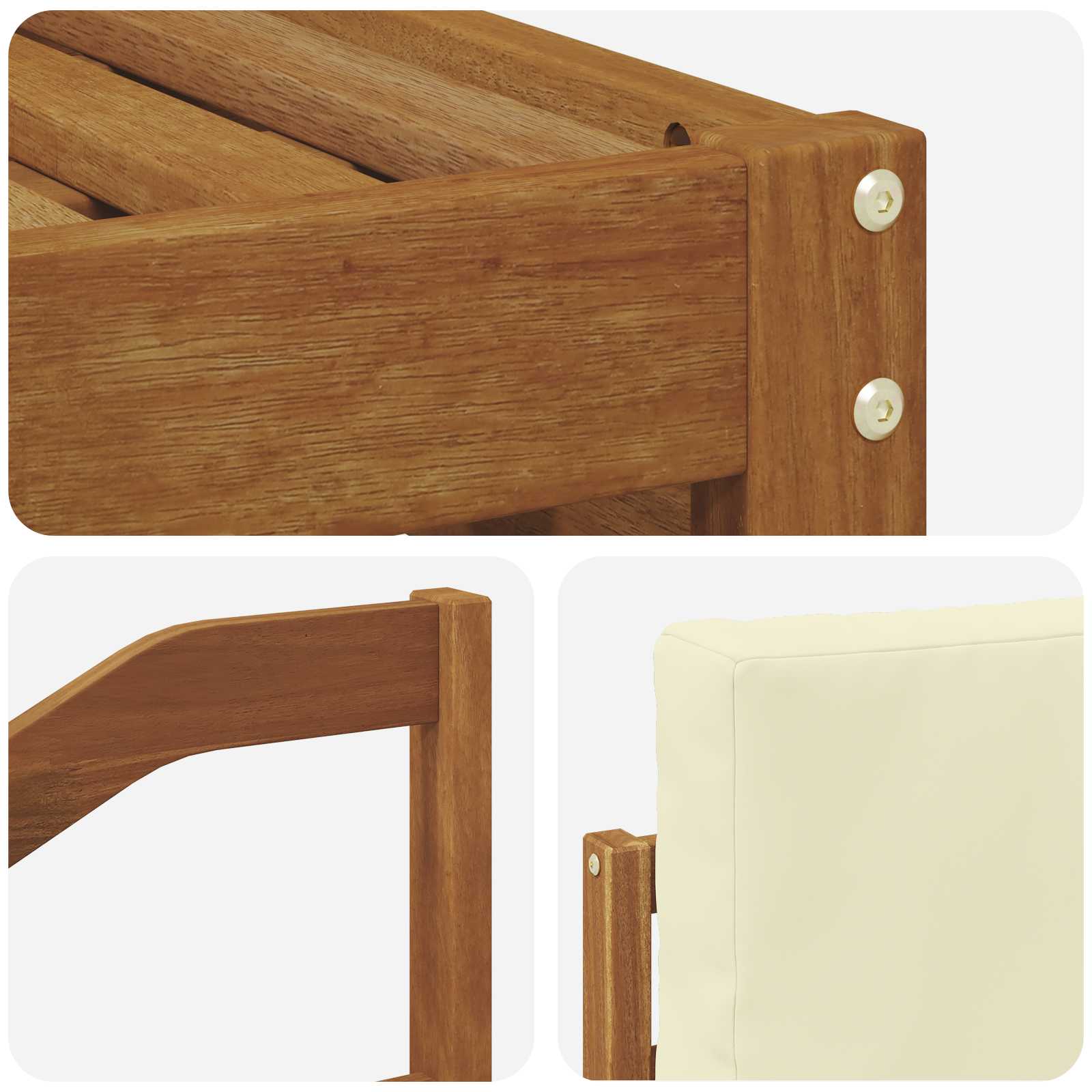 Setovi sofa 8 pcs Prirodna i krem Čvrsto drvo akacije