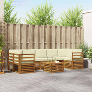 Set vanjskih sofa 8 pcs Prirodna i krem Čvrsto drvo akacije