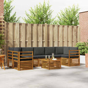 Set vanjskih sofa 8 pcs Prirodna i antracit Čvrsto drvo akacije