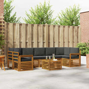 Set vanjskih sofa 8 pcs Prirodna i antracit Čvrsto drvo akacije