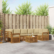 Set vanjskih sofa 8 pcs Prirodna i bež Čvrsto drvo akacije