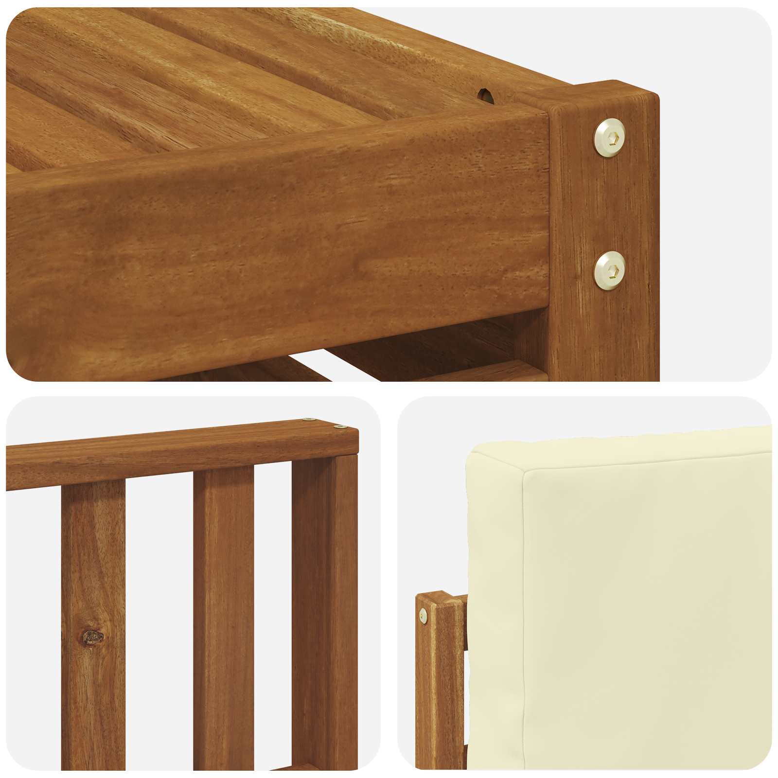 Set vanjskih sofa 8 pcs Prirodna i krem Čvrsto drvo akacije