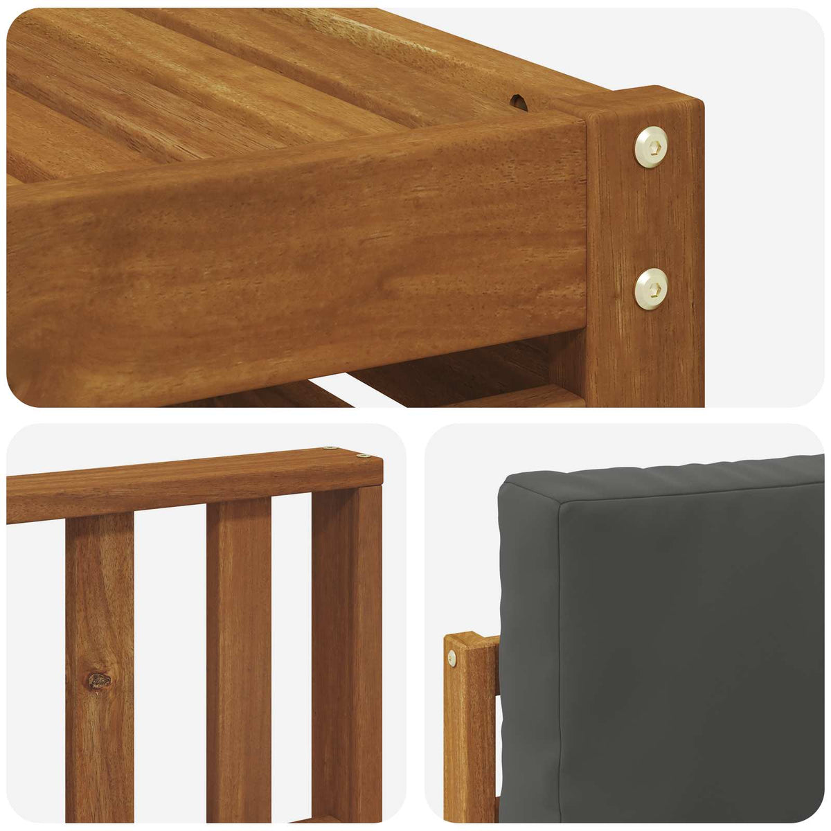Set vanjskih sofa 8 pcs Prirodna i antracit Čvrsto drvo akacije