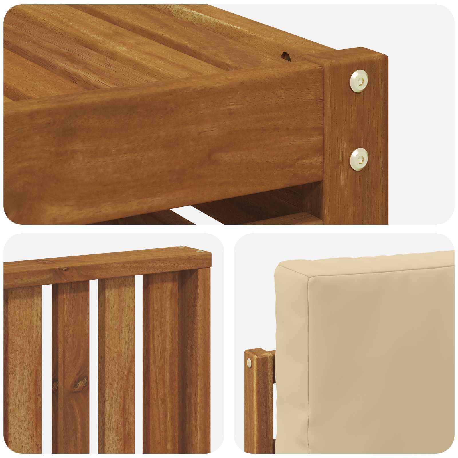 Set vanjskih sofa 8 pcs Prirodna i bež Čvrsto drvo akacije