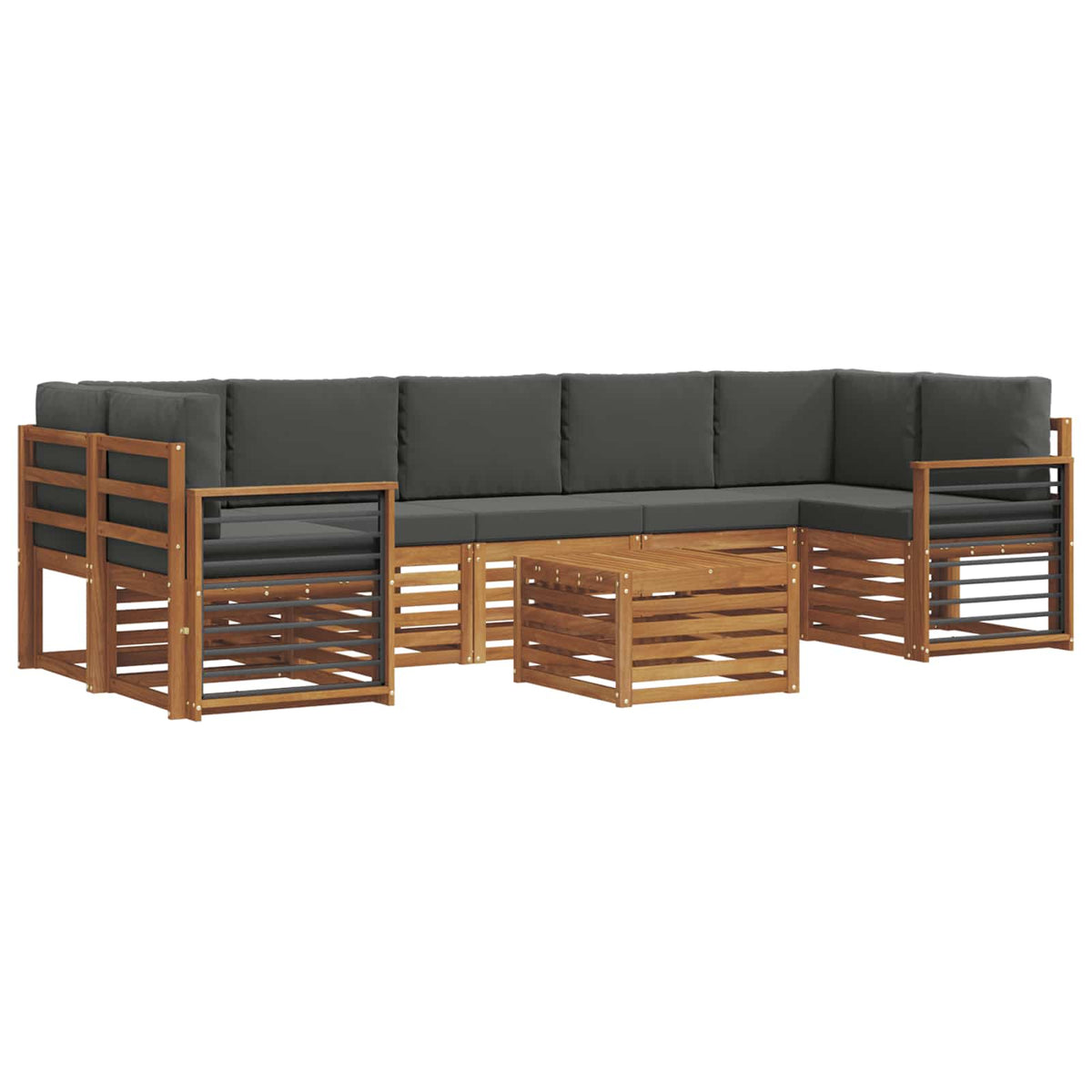 Set vanjskih sofa 8 kom. Prirodna i antracit