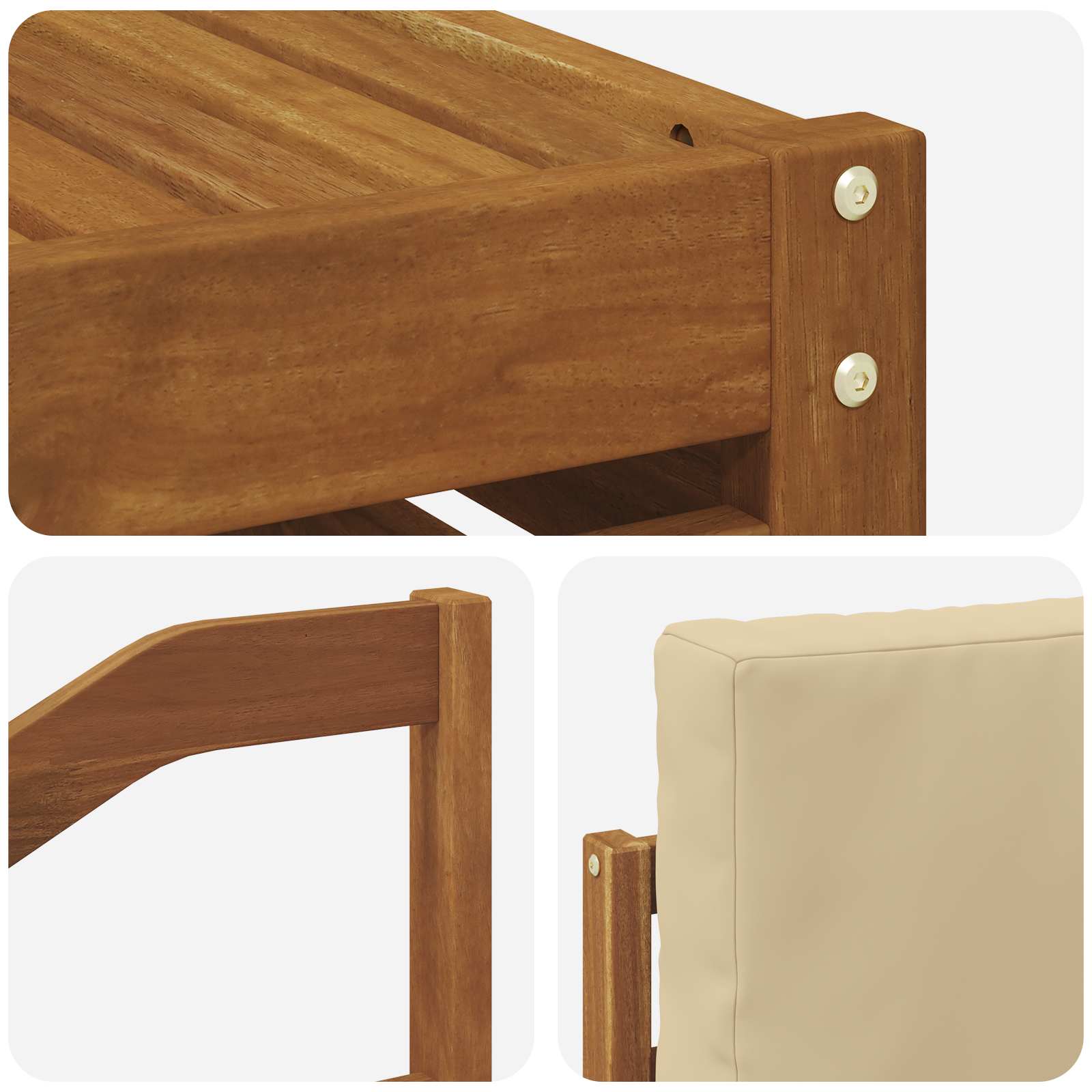 Set vanjskih sofa 8 pcs Prirodna i bež Čvrsto drvo akacije
