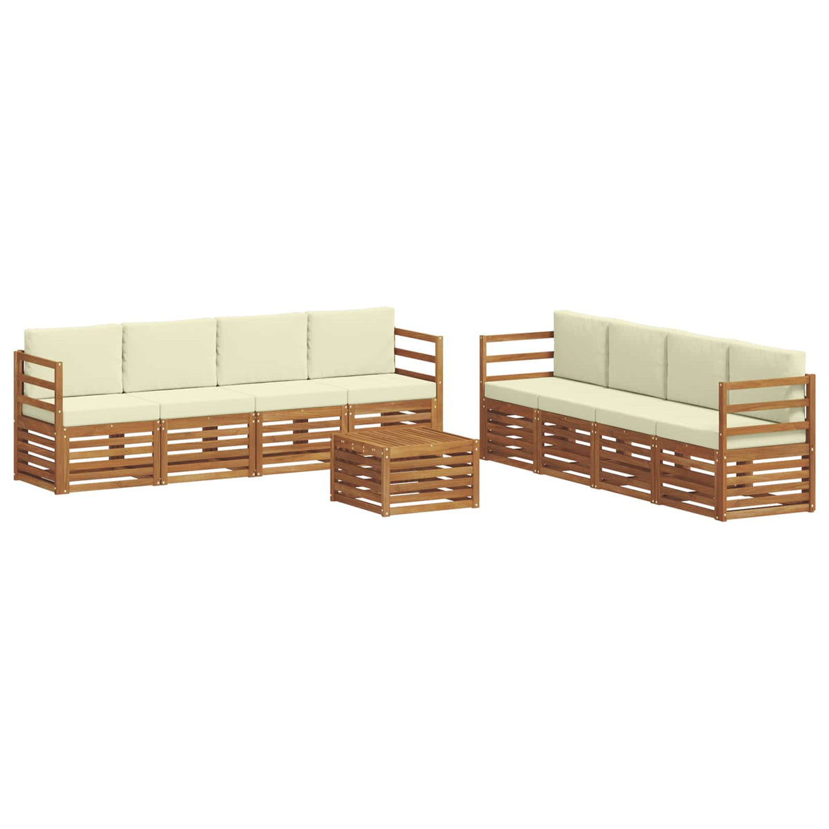 Set vanjskih sofa 9 kom. Prirodna i krem