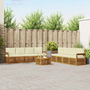 Setovi sofa 9 pcs Prirodna i krem Čvrsto drvo akacije