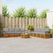 Setovi sofa 9 pcs Prirodna i svijetlo siva Čvrsto drvo akacije