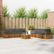 Setovi sofa 9 pcs Prirodna i antracit Čvrsto drvo akacije