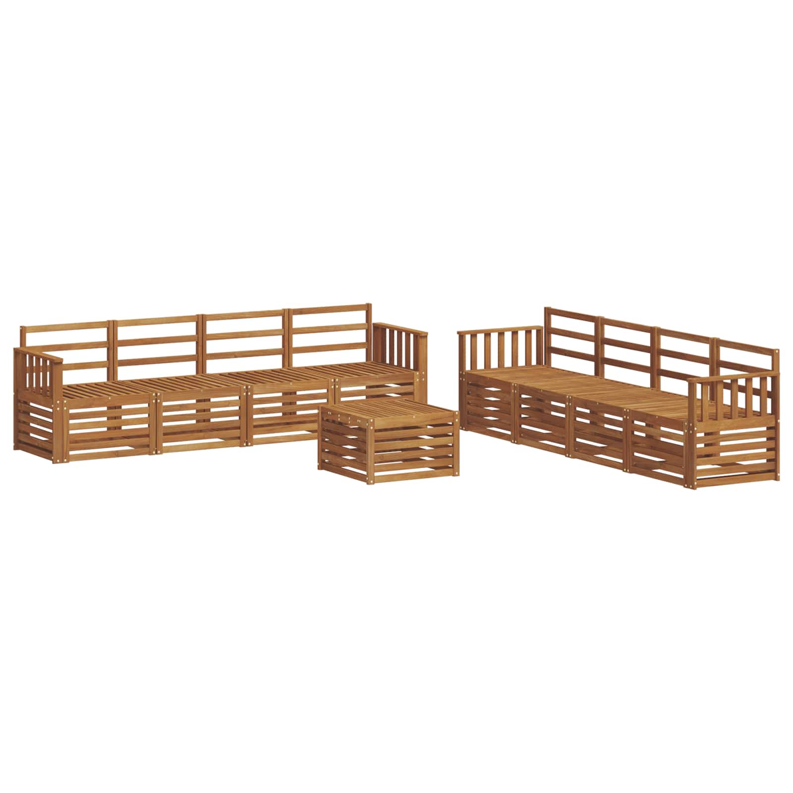 Setovi sofa 9 pcs Prirodna Čvrsto drvo akacije