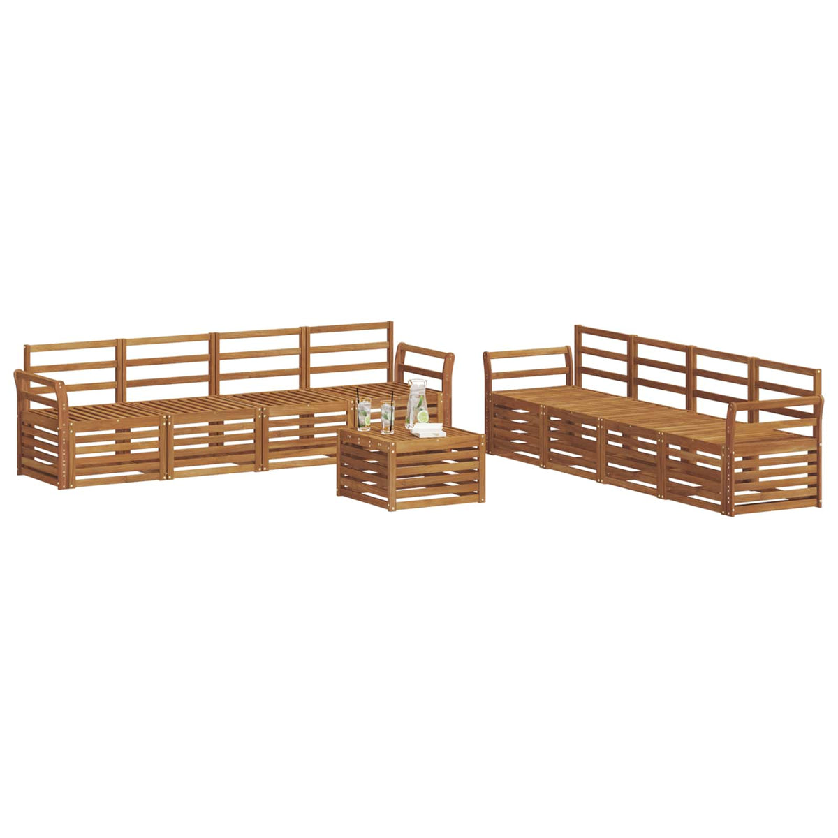 Set vanjskih sofa 9 kom. Prirodna