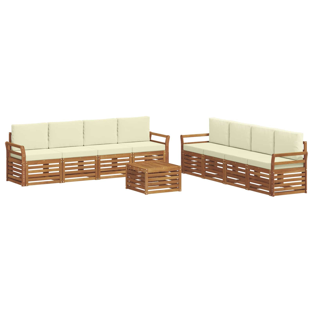 Set vanjskih sofa 9 kom. Prirodna i krem