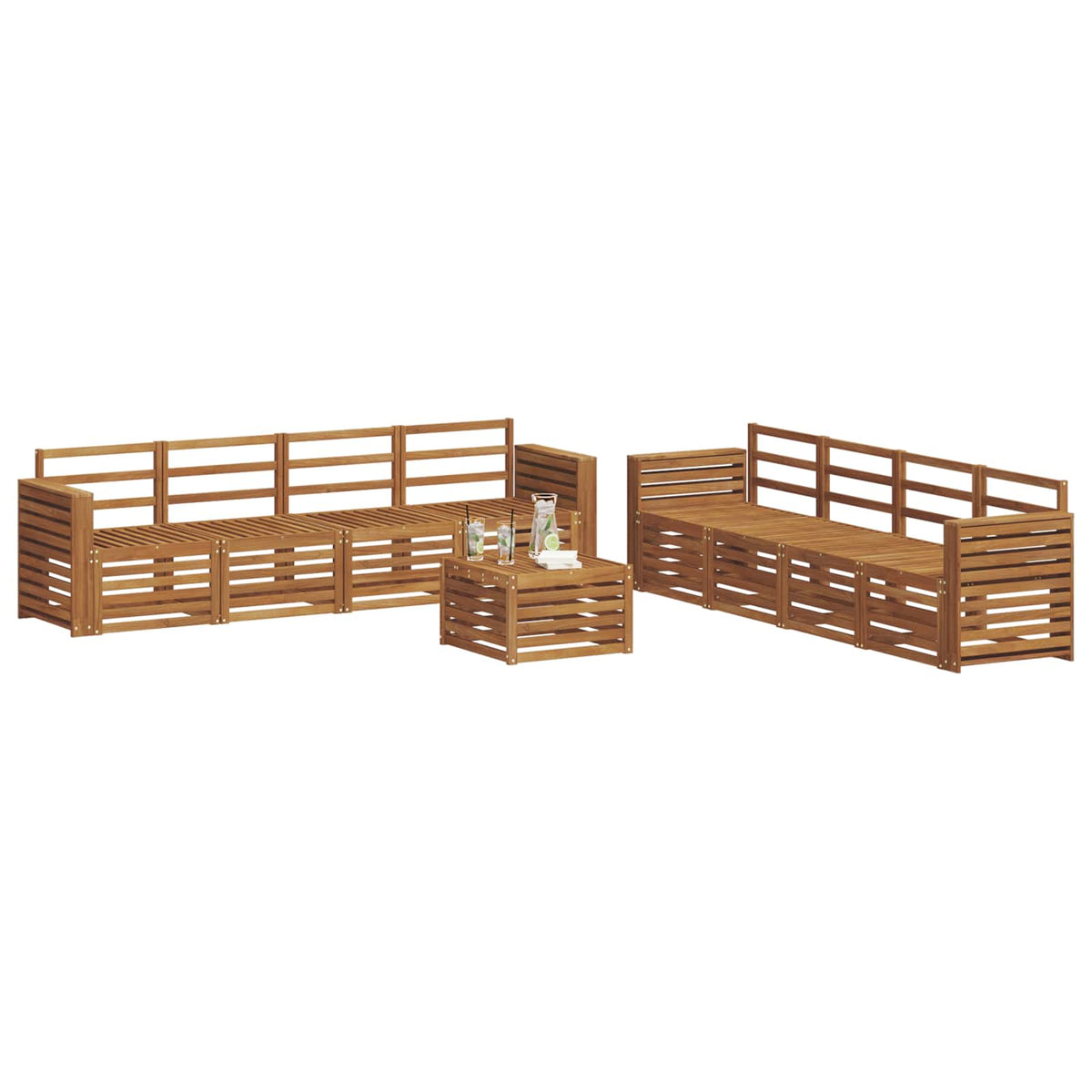 Set vanjskih sofa 9 kom. Prirodna