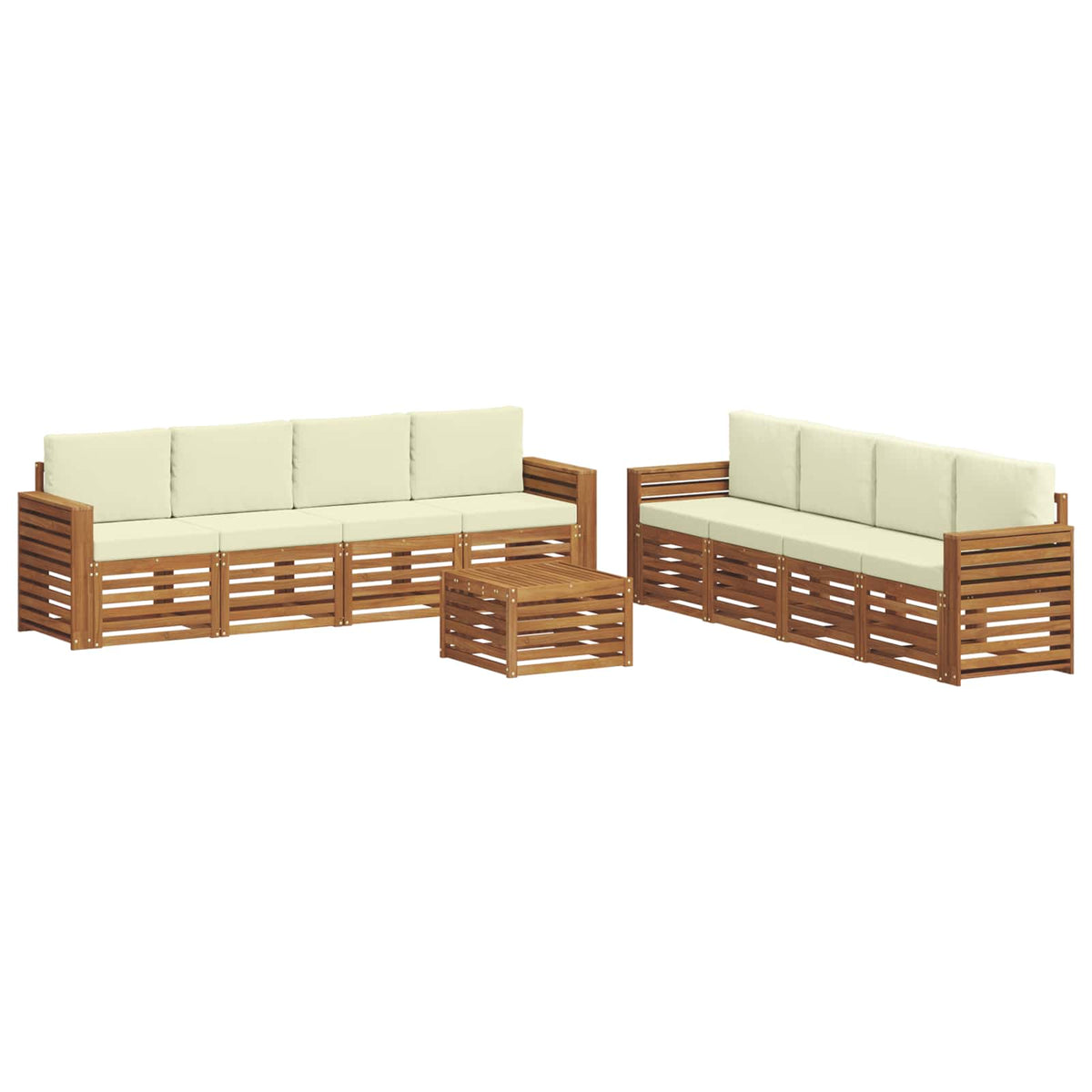 Set vanjskih sofa 9 kom. Prirodna i krem
