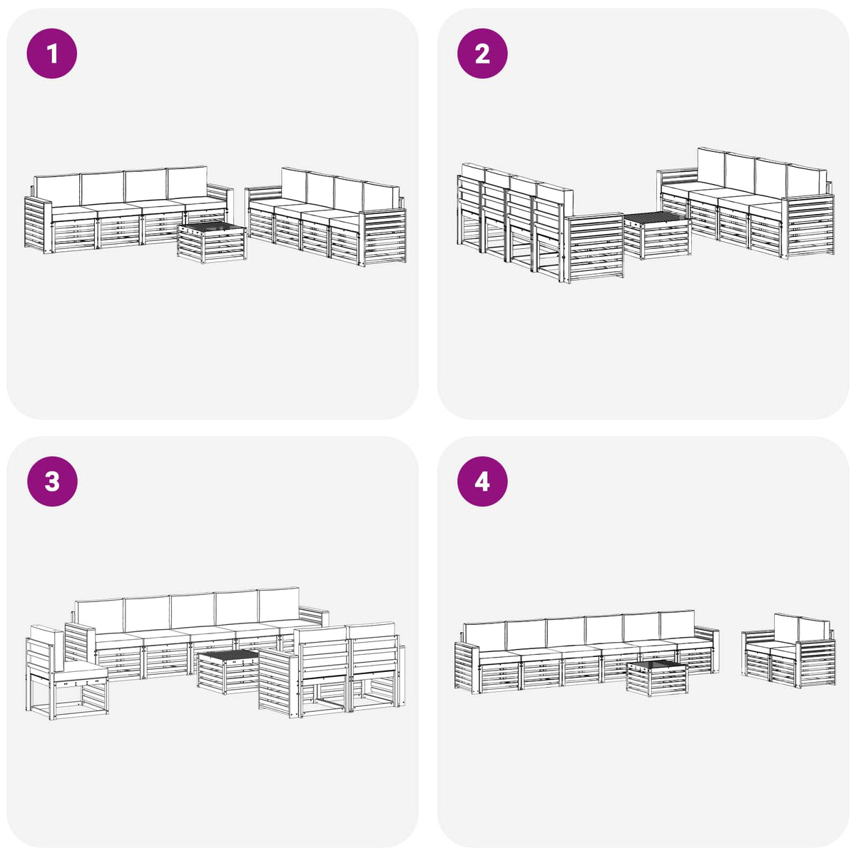 Set vanjskih sofa 9 kom. Prirodna i krem