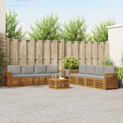 Set vanjskih sofa 9 kom. Prirodna i svjetlosiva