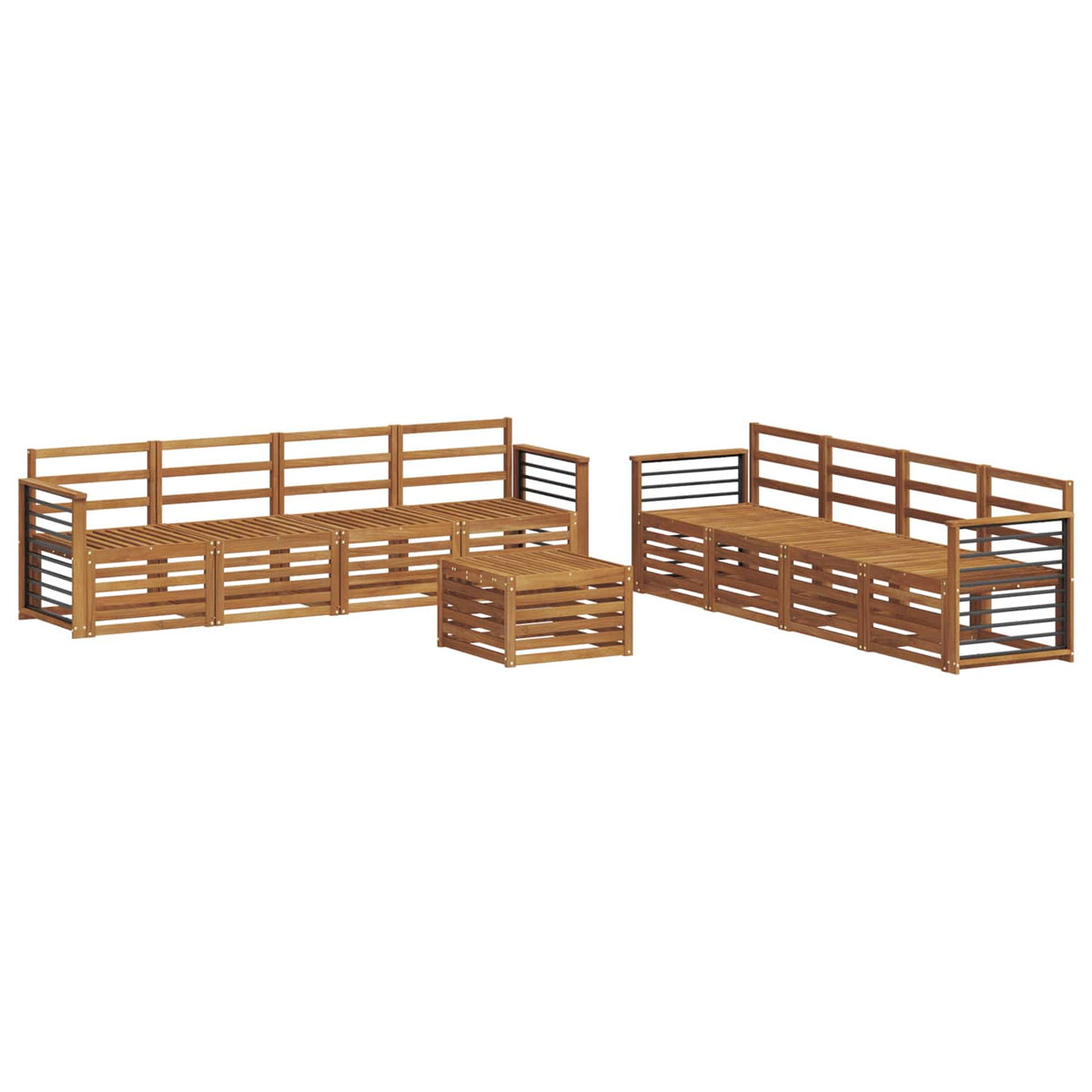 Set vanjskih sofa 9 kom. Prirodna