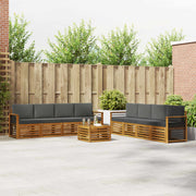 Set vanjskih sofa 9 kom. Prirodna i antracit