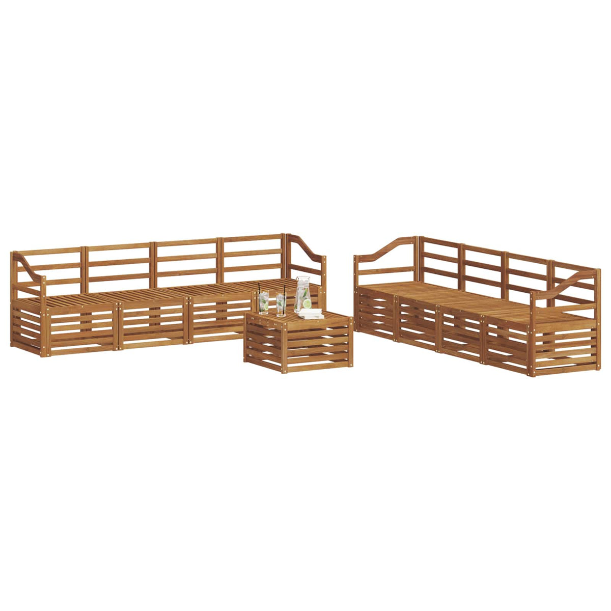 Set vanjskih sofa 9 kom. Prirodna