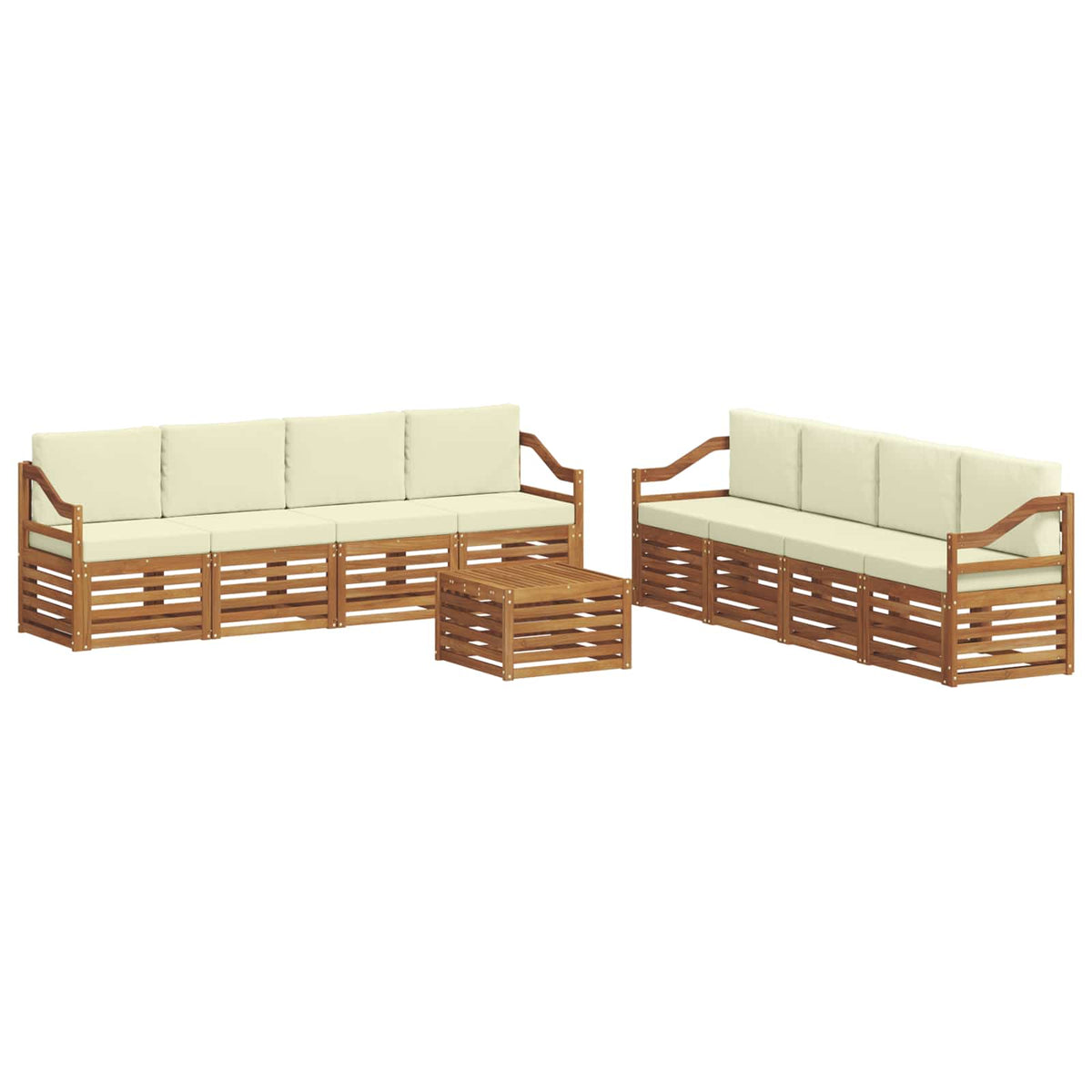 Set vanjskih sofa 9 kom. Prirodna i krem