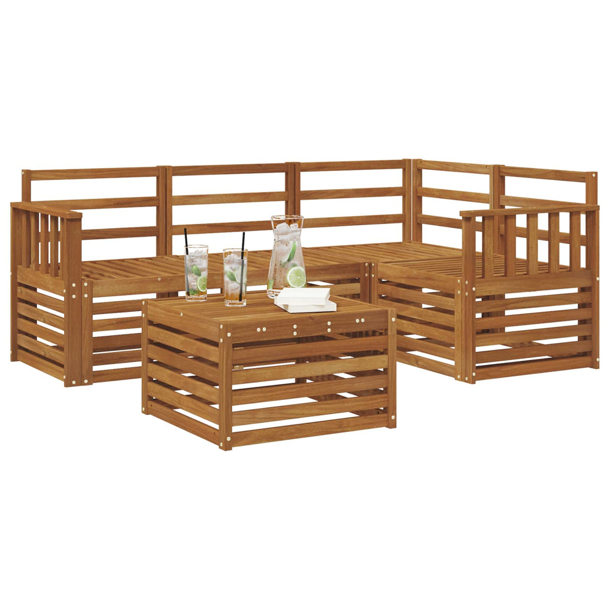 Set vanjskih sofa 5 kom. Prirodna Poliester