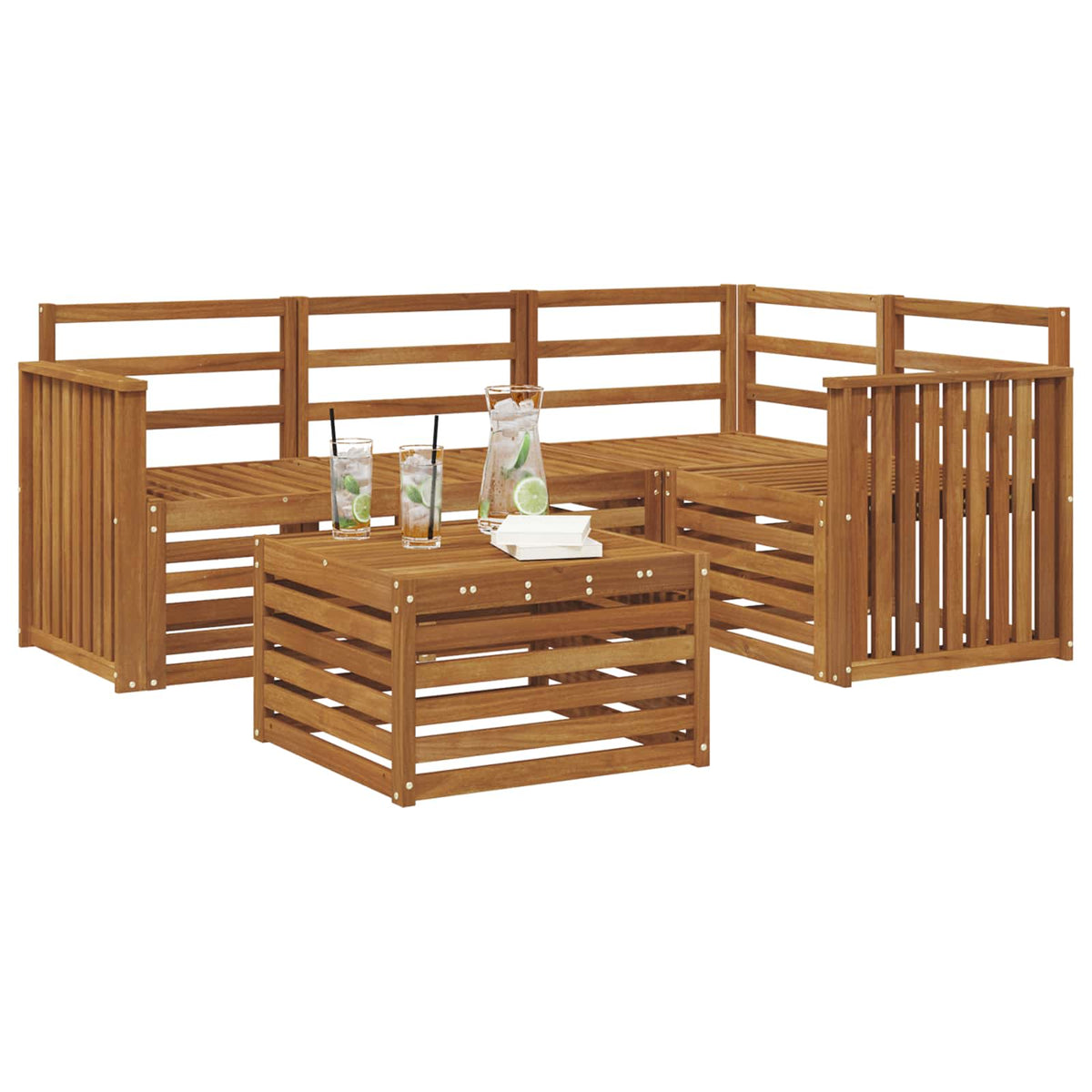 Set vanjskih sofa 5 kom. Prirodna Poliester