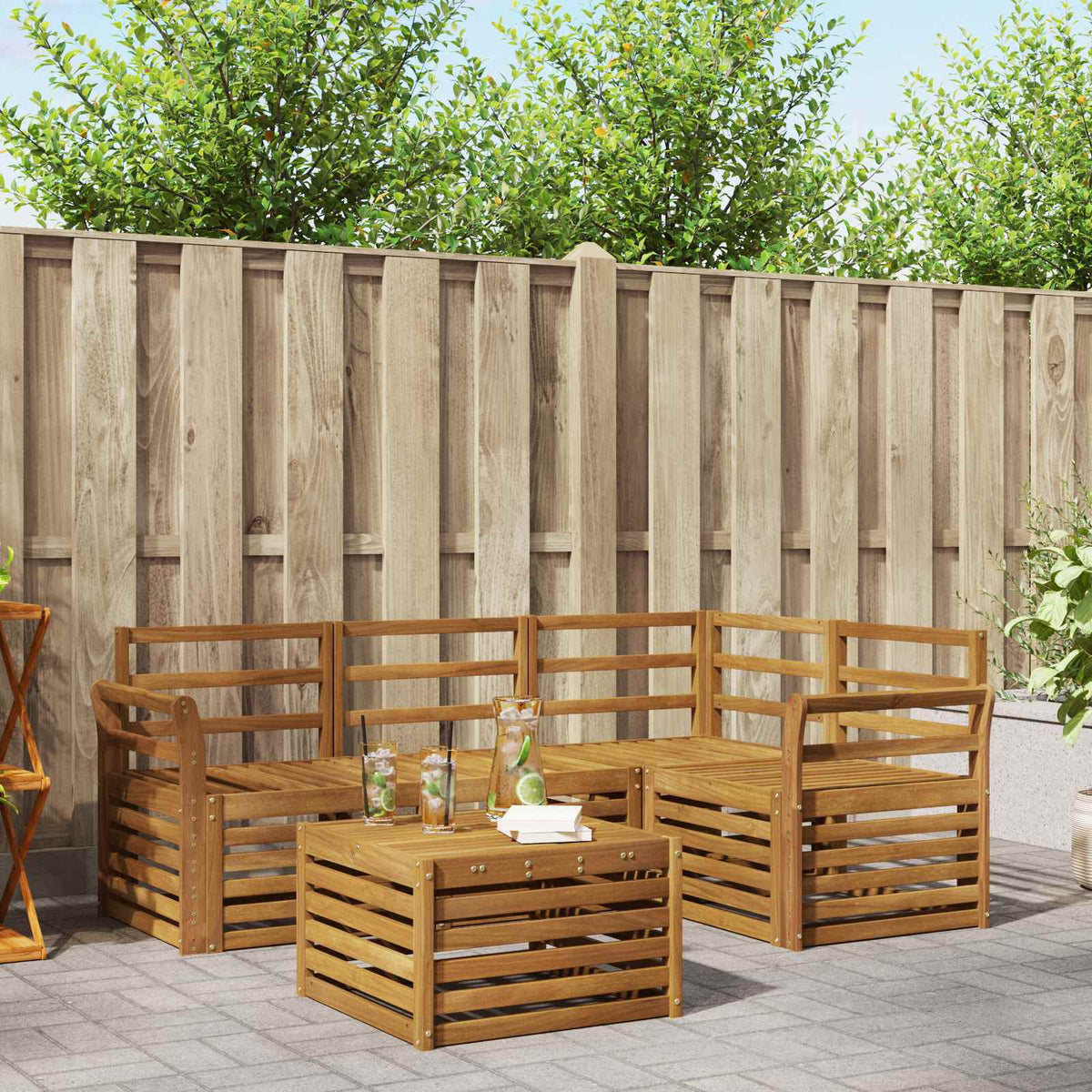 Set vanjskih sofa 5 kom. Prirodna Poliester