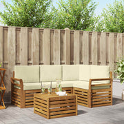 Set vanjskih sofa 5 kom. Prirodna i krem Poliester