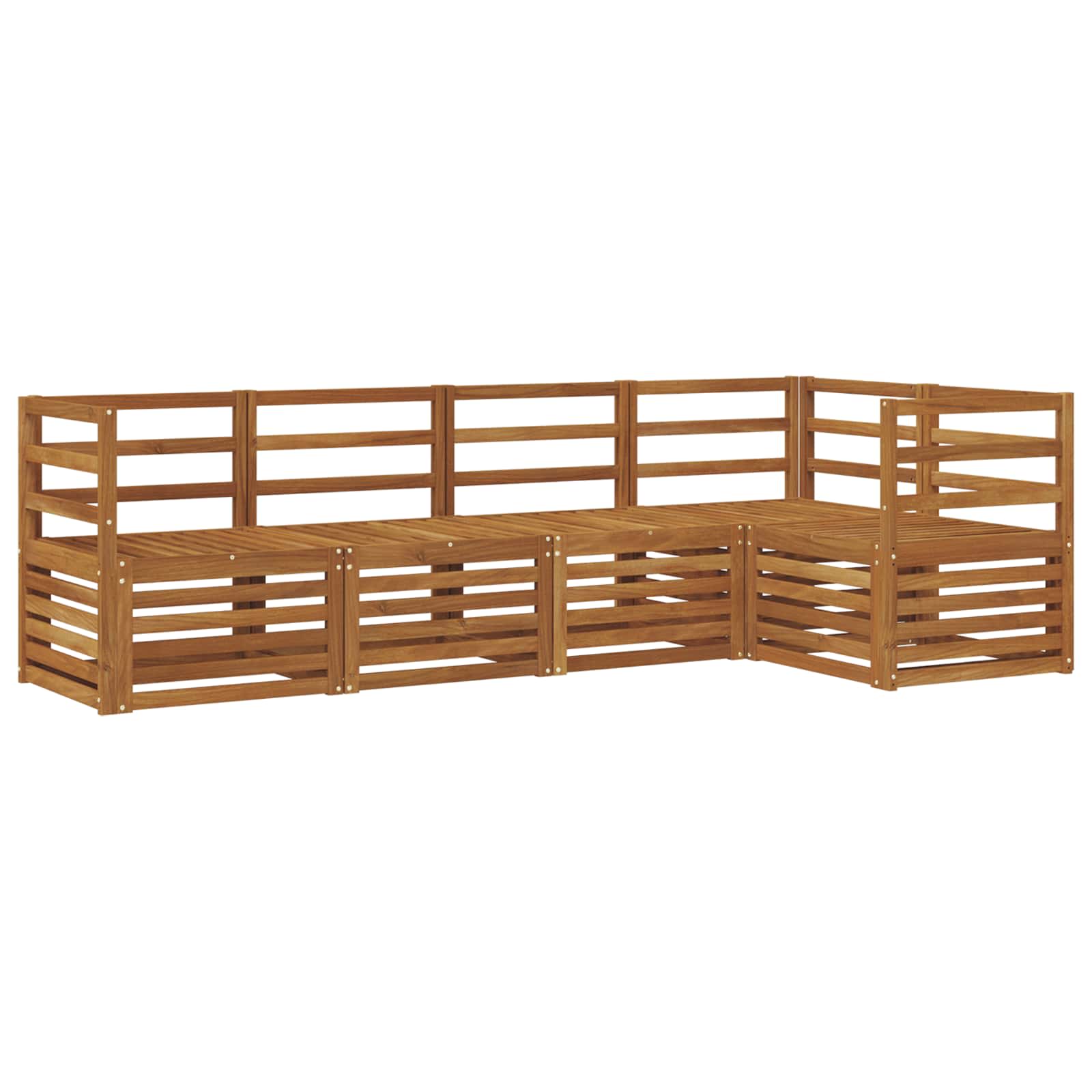 Sekcijska garnitura 5 pcs Prirodna Čvrsto drvo akacije