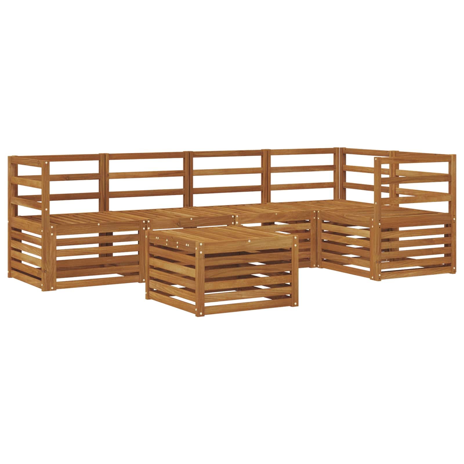 Sekcijska garnitura 6 pcs Prirodna Čvrsto drvo akacije
