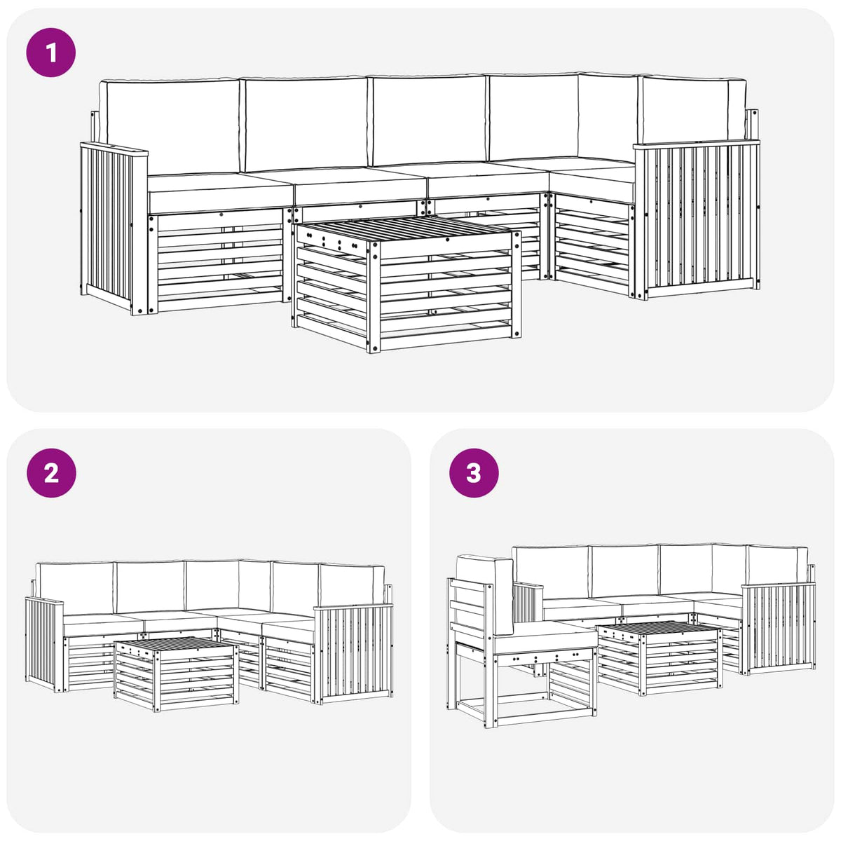 Set vanjskih sofa 6 kom. Prirodna i antracit Poliester