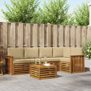 Set vanjskih sofa 6 kom. Prirodna i bež Poliester