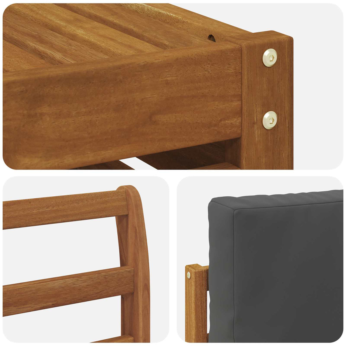 Set vanjskih sofa 6 kom. Prirodna i antracit Poliester