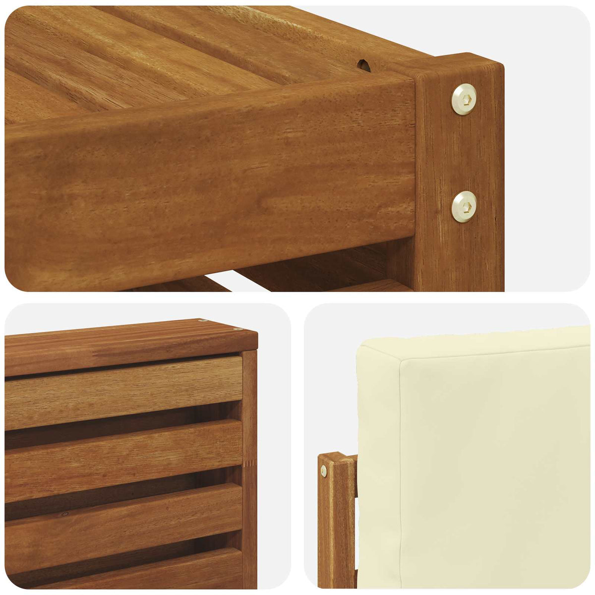Set vanjskih sofa 6 kom. Prirodna i krem Poliester