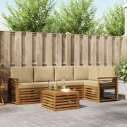 Set vanjskih sofa 6 kom. Prirodna i bež Poliester