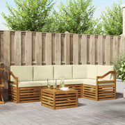 Set vanjskih sofa 6 kom. Prirodna i krem Poliester