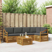 Set vanjskih sofa 6 kom. Prirodna i antracit Poliester