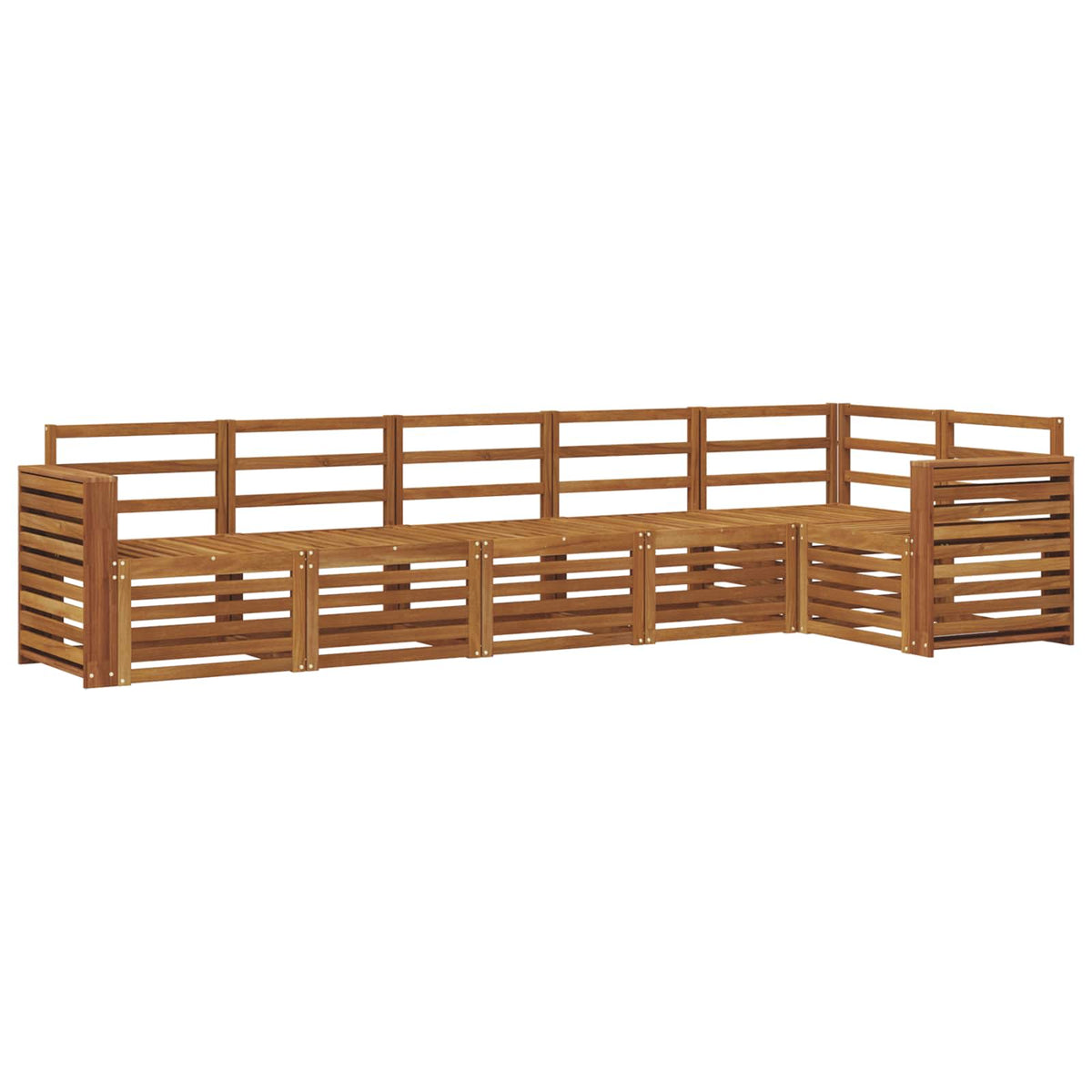 Set vanjskih sofa 6 kom. Prirodna Poliester Bijela 310 x 132,5 x 73 cm