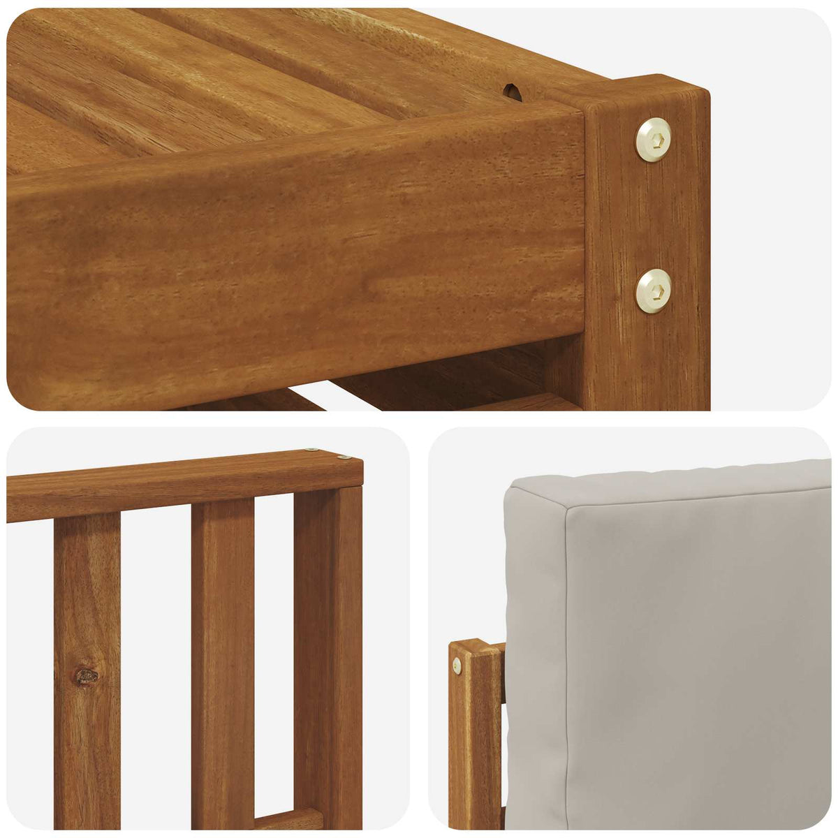 Set vanjskih sofa 7 kom. Prirodna i svijetlo siva Poliester