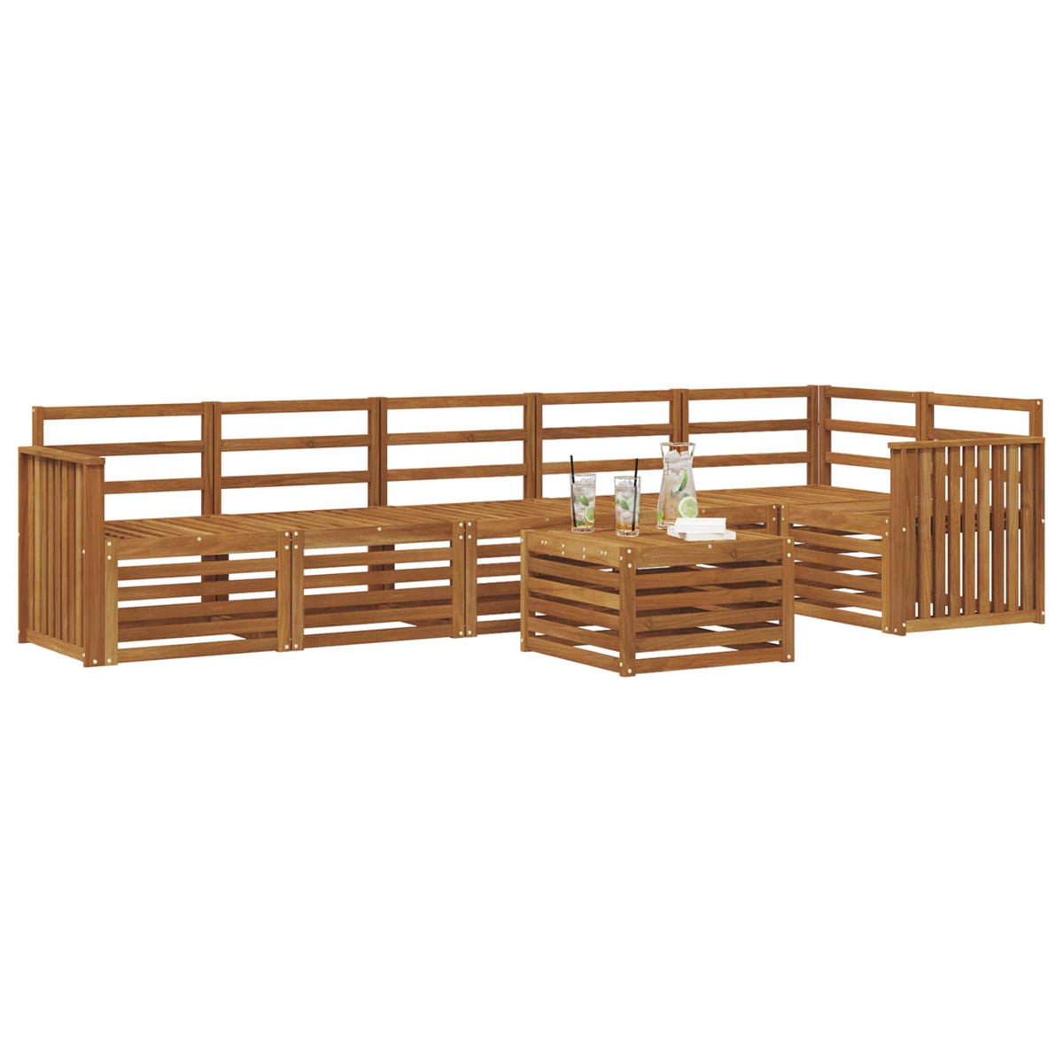 Set vanjskih sofa 7 kom. Prirodna Poliester
