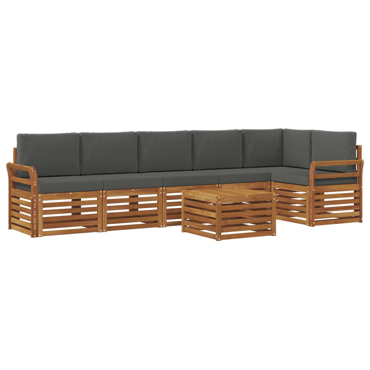 Set vanjskih sofa 7 kom. Prirodna i antracit Poliester