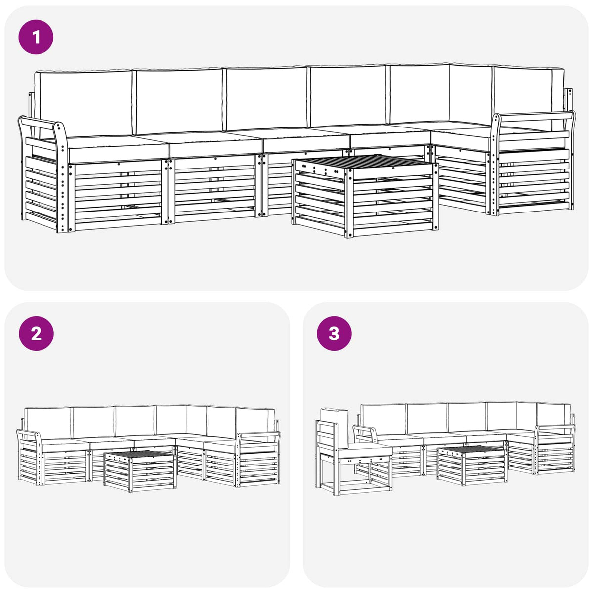 Set vanjskih sofa 7 kom. Prirodna i antracit Poliester