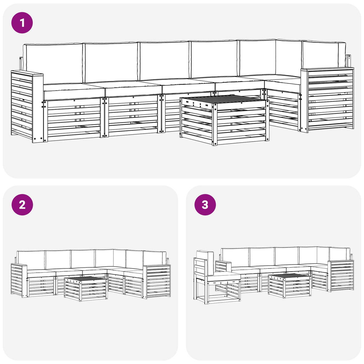 Set vanjskih sofa 7 kom. Prirodna i krem Poliester