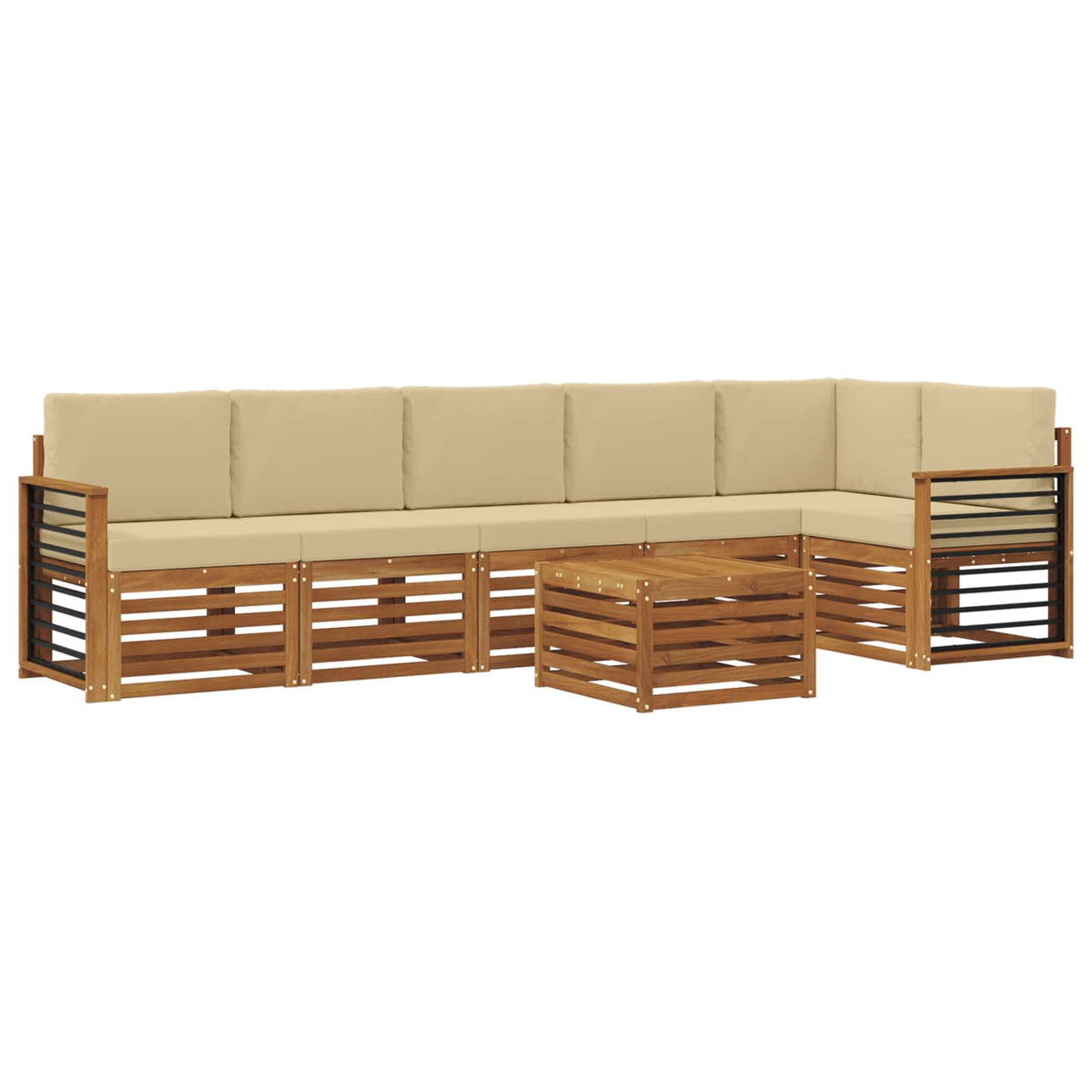 Set vanjskih sofa 7 kom. Prirodna i bež Poliester