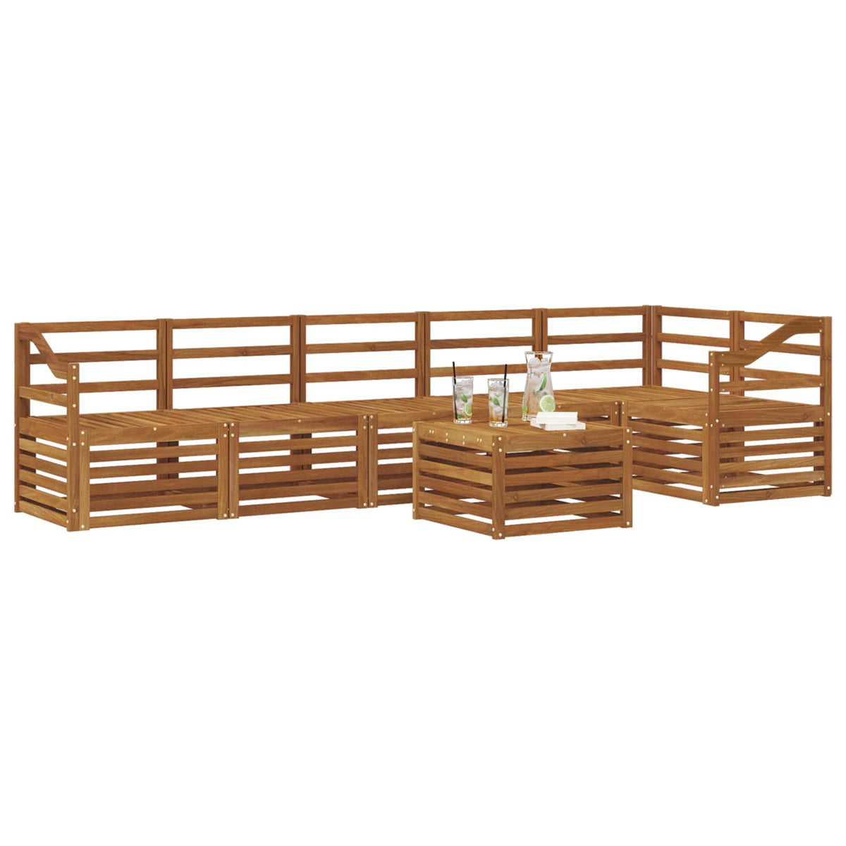 Set vanjskih sofa 7 kom. Prirodna Poliester