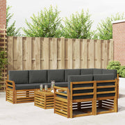 Set vanjskih sofa 9 kom. Prirodna i antracit Poliester