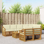 Set vanjskih sofa 9 kom. Prirodna i krem Poliester